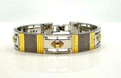 Sharp  Gold Plated Italian Link Bracelet