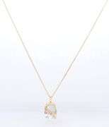 10kt Yellow Gold Oval Prasolite Pendant on Chain