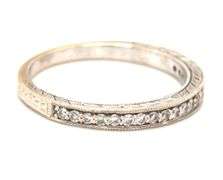 Contemporary 18K WG Etched Diamond Band