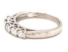 14kt White gold 0.35ctw 5 stone diamond band