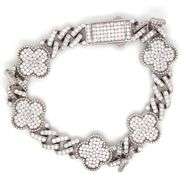 925 Sterling silver cubic zirconia 5 clover bracelet
