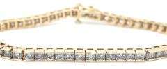 14kt Yellow gold 5.50ctw bar set diamond tennis bracelet