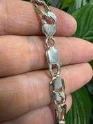 .925 Sterling Silver 8mm Figaro Link ID Bracelet 8 Inches