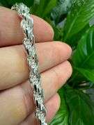 Sterling Silver Diamond-Cut Rope Chain 5.4mm Solid 925 Italy New Bracelet 8"