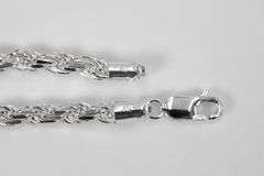 Sterling Silver Diamond-Cut Rope Chain 4.7mm Solid 925 Italy New Necklace 30"