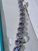 Silver Tanzanite Bracelet with Diamond accents