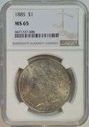 Original NGC MS65 graded 1885 Morgan Silver Dollar