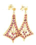 18kt Yellow gold ruby dangle earrings