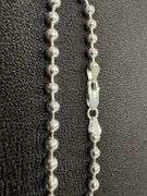 Sterling Silver Italian Ball Bead Chain 4mm 925 Italy New Dog Tag Bracelet 7" inch