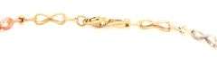 14kt Tri color gold Infinity link station bracelet