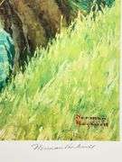 Exclusive Norman Rockwell Signed Limited Edition Lithograph "Three Boys Fishing" with Pubilshers Cer