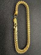 10k Yellow Gold Hollow Franco Wheat Rope Chain 5mm Bracelet 8"