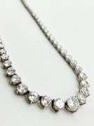 925 Sterling Silver Gratuated Tennis CZ Necklace