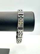 50 Gram14 Kt. White Gold Plate Byzantine Bracelet