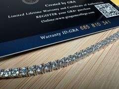 Rhodium Plated 925 Sterling Silver Moissanite Stone 3mm Tennis Bracelet 7 Inch