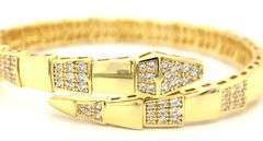 925 Sterling silver cubic zirconia snake cuff bangle