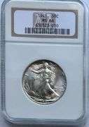 1941 Frosty White MS 66 NGC Walking Liberty Half