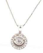 Attractive 14K WG Diamond Halo Earring & Pendant Suite