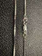 10k White Gold Solid Box Link Chain 1mm Necklace 24"