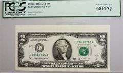 Superb $2 2003A San Francisco Selvage Still Visible PCGS 68 PPQ!