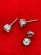 CERTIFIED BRAND NEW 14K WHITE GOLD DIAMOND STUD EARRINGS