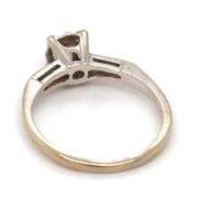 14kt White gold mine cut diamond ring