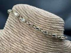 10k Yellow Gold Extremely Unique Diamond Cut 3.65mm Marquise Bracelet 8.5 Inch