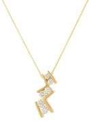 1.30ctw Round Diamond Zigzag Pendant Necklace in 14K
