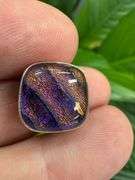 Sterling Silver 925 One of a Kind Dichroic Glass Ring Size 7.5