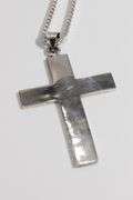 .925 Sterling Silver Peace Sign Cross 75mm x 45mm