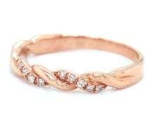 14kt Rose gold 0.12ctw twisted diamond band