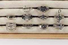 Sterling Silver Curated Ring Assortment Various Sizes & Styles (10 Ring Lot)