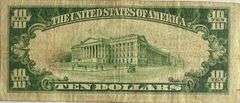 $10 National City Bank NY National Currency1929 Brown Seal Note