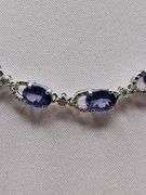 Unbelievable very fine Tanzanite and diamond Necklace in Silver – GGA Certified