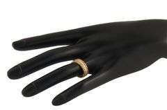 Satin Textured Braided Style Two Tone Band Ring in 18K