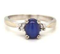 10kt White gold Linde star sapphire ring