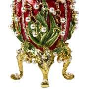 Red Lily of the Valley Fabergé Egg Replica – Perfect Easter or Collectible Gift