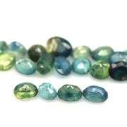 Multi-hue 9.65ct natural blue green Sapphire set! Heated only!