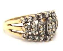 10kt Yellow gold diamond cluster ring