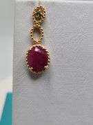 Magnificent pair earring of Ruby and diamond in Silver – GGA Certified