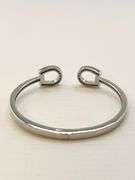 925 Sterling Silver Two Horsebit Motifs With End Design As Half Saddle Details Bangle