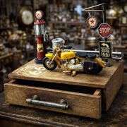 Vintage-Style Route 66 Gas Station Desk Organizer