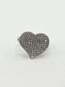 925 Sterling Silver Full Pave Crystal Heart Ring