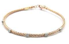 14kt Rose gold 0.50ctw woven flexible bracelet