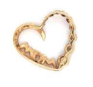 10kt Yellow gold MOM diamond heart shaped pendant