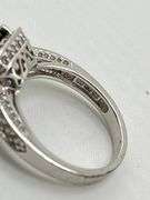 925 Sterling Silver Two Carat Blue Sapphire With CZ Halo ring