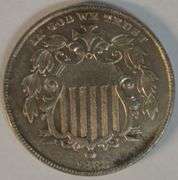 1882 Shield Nickel in AU/Unc. Full strike