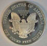 Lovely Large Cameo Prooflike One Troy Pound pure .999 Fine Silver Medallion