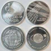 4 Diff. Gem Prooflike German 10 Euro SILVER coins 2002 to 2005