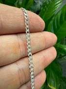 Sterling Silver Italian Curb Chain 3.3mm Solid 925 Italy Miami Link Bracelet 8"